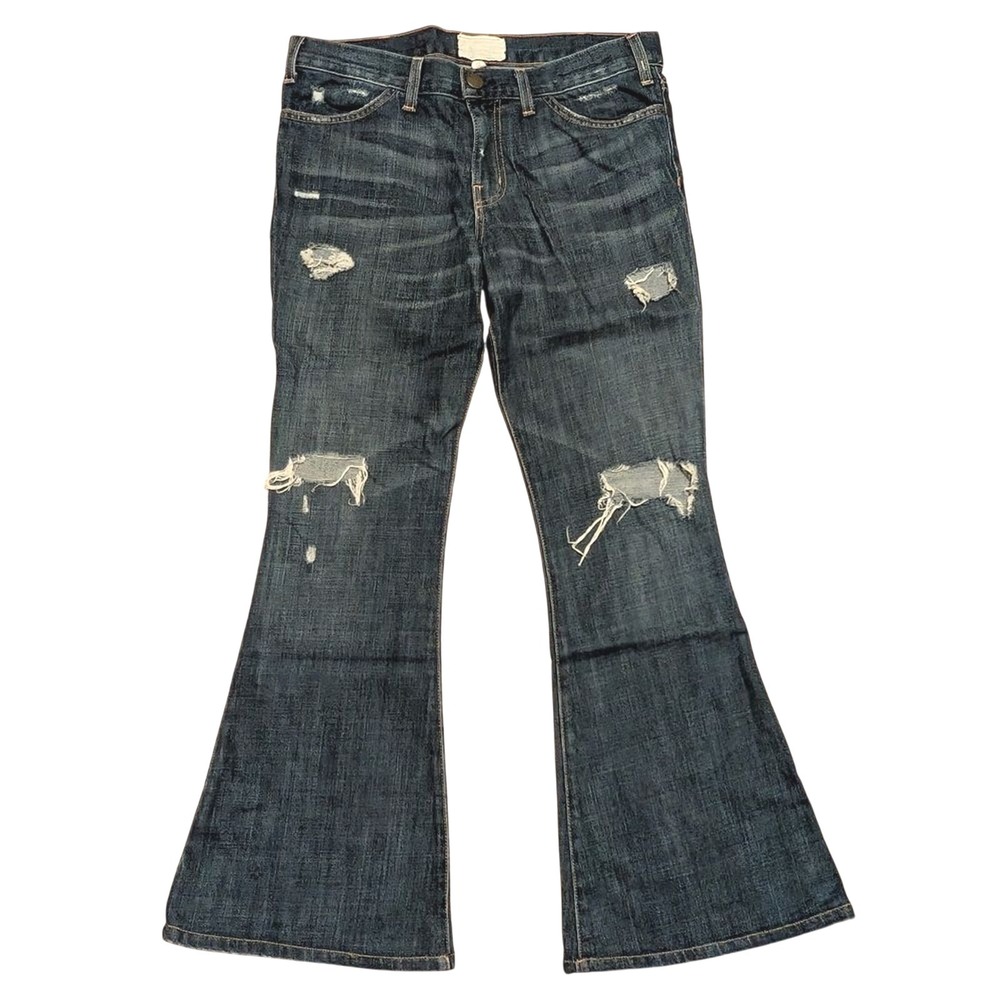 Current‎ / Elliott 27 Ripped Flare JEANS Boho Rips Denim Hippie Bell bottoms